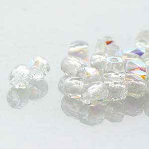 GBFP02-1AB - Czech fire-polished beads - crystal AB