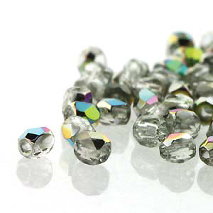 GBFP02-27 - Czech fire-polished beads - crystal full vitrail