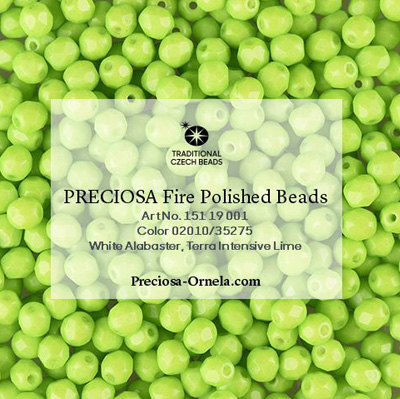 GBFP04 TI 709 - Czech fire-polished beads - terra intensive lime