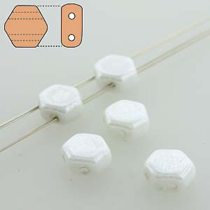 GBHC-350 - Honeycomb Beads - Chalk White Lustre