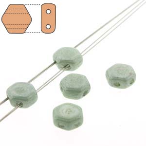 GBHC-357 - Honeycomb Beads - chalk light green lustre