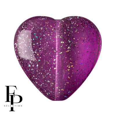 GBHRT-FPS-921 - Czech Glass Heart - Transparent Constellation Amethyst