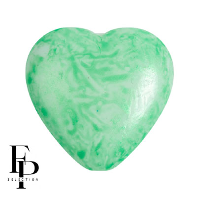 GBHRT-FPS-964 - Czech Glass Heart - Mishmash Green
