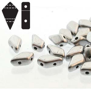 GBKT-110 - Czech Kite Beads - crystal silver matt metallic