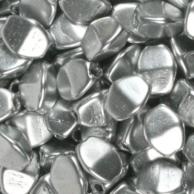 GBPCH-110 - Czech pinch beads - crystal silver matt metallic
