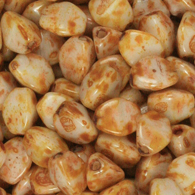 GBPCH-308 - Czech pinch beads - alabaster picasso