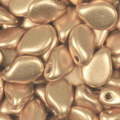 GBPIP-111 - Czech pips pressed beads - crystal gold matt metallic