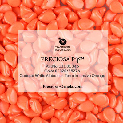 GBPIP-703 - Czech pips pressed beads - terra intensive orange