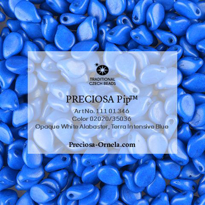 GBPIP-704 - Czech pips pressed beads - terra intensive blue
