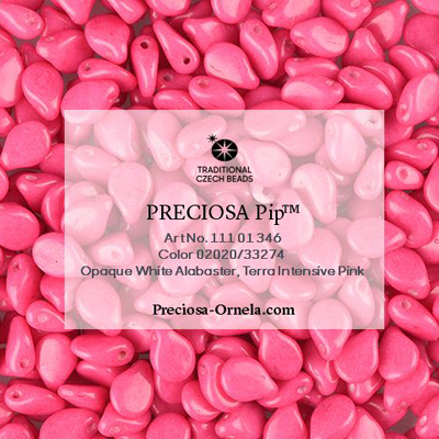 GBPIP-705 - Czech pips pressed beads - terra intensive pink