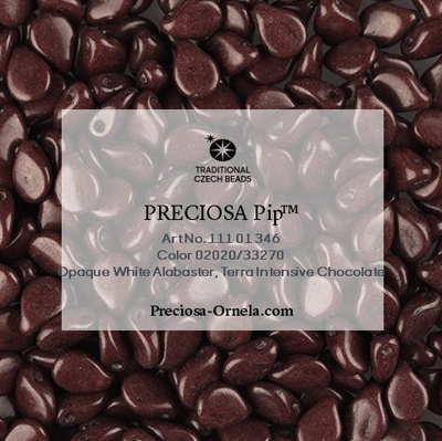 GBPIP-708 - Czech pips pressed beads - terra intensive chocolate