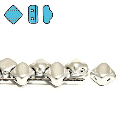 GBSLK-110 - Czech silky beads - crystal silver matt metallic