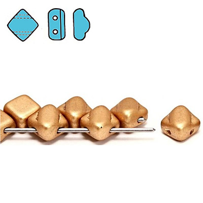 GBSLK-111 - Czech silky beads - crystal gold matt metallic