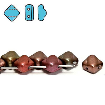 GBSLK-233 - Czech silky beads - crystal violet rainbow