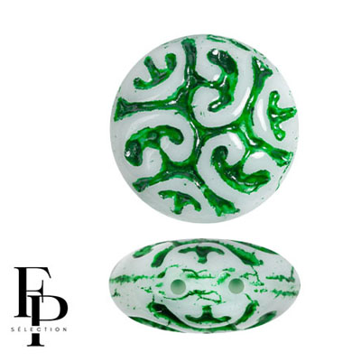 GBVCAB-FPS-953 - Czech Glass Vintage Cabochons - Garden Green