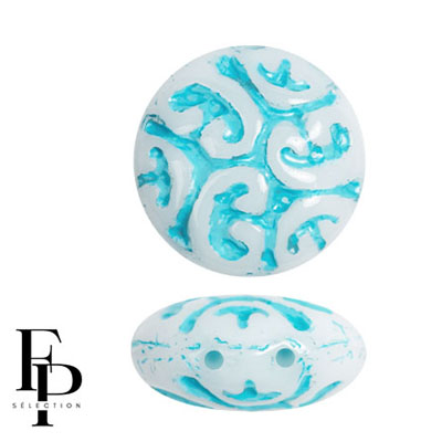 GBVCAB-FPS-955 - Czech Glass Vintage Cabochons - Turquoise