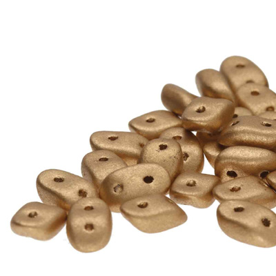 GBWAV-111 - Czech Wave Beads - gold matt metallic