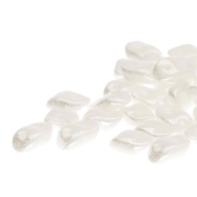GBWAV-350 - Czech Wave Beads - chalk white lustre