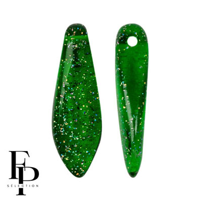 GBDAG-FPS-929 - Czech Glass Daggers - Transparent Constellation Green