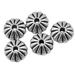 MEB10-2 - flower bead or spacer - silver