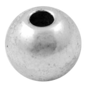 MEB1-2 - round metal bead - silver