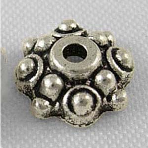 MEC69-2 - flower bead caps - silver