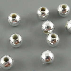 P12C-3 - Chinese round plastic pearls - silver
