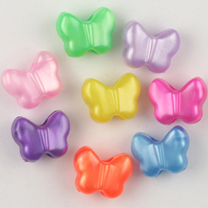 PB-BUT P - butterfly pony beads - pearl single colours