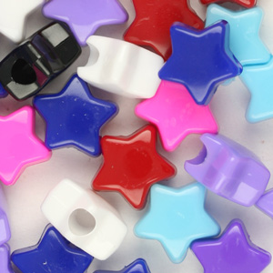 PB-ST S - star pony beads opaque - single colours
