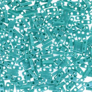 QTL412 - Miyuki Quarter Tila Beads - opaque turquoise green