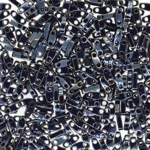 QTL464 - Miyuki Quarter Tila Beads - metallic light gunmetal