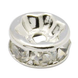 RBS06-1 - diamante rondelles, straight edges - crystal