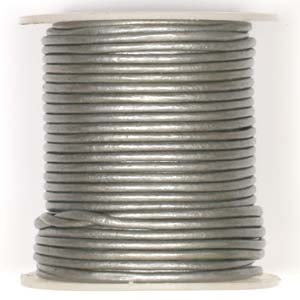 RLC-1 METSIL - round leather cord - metallic silver