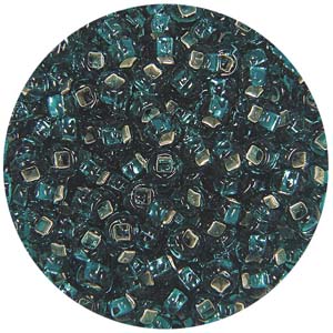 SB8-11 - Preciosa Czech seed beads - silver lined green turquoise
