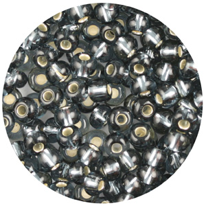 SB10-130 - Preciosa Czech seed beads - silver lined black diamond