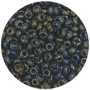SB10-21 - Preciosa Czech seed beads - metallic green iris