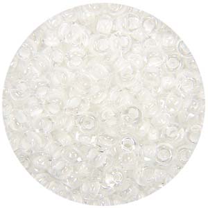SB10-98 - Preciosa Czech seed beads - crystal inside lined white