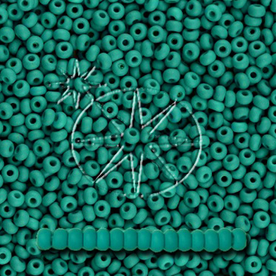SB6-PL-18M - Preciosa Czech seed beads - PermaLux Teal Green Matt