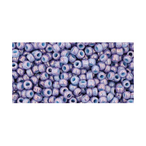 SB11JT-1204 - Toho size 11 seed beads - marbled opaque lt blue/amethyst