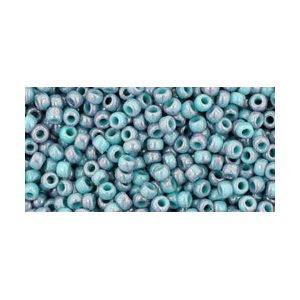 SB11JT-1206 - Toho size 11 seed beads - marbled opaque turquoise/amethyst