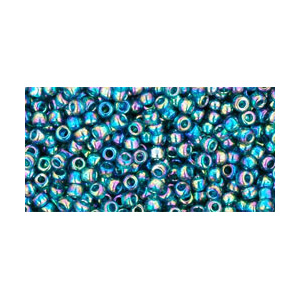 SB15JT-167BD - Toho size 15 seed beads - transparent rainbow teal