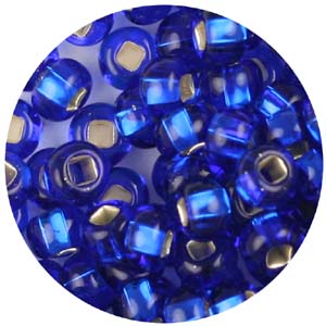 SB6-14 - Preciosa Czech seed beads - silver lined royal blue
