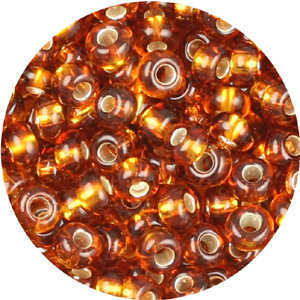 SB8-4 - Preciosa Czech seed beads - silver lined light brown