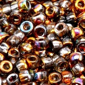 SBP8-228 - Matubo Czech size 8 seed beads - magic orange grey (magic copper)