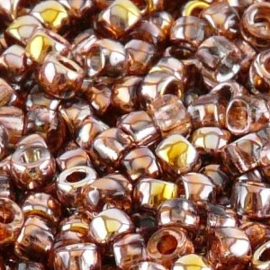 SBP8-28 - Matubo Czech size 8 seed beads - crystal Capri gold