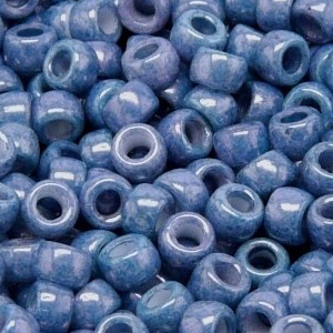 SBP6-354 - Matubo Czech size 6 seed beads - chalk blue lustre