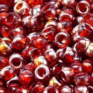 SBP8-393 - Matubo Czech size 8 seed beads - ruby gold capri