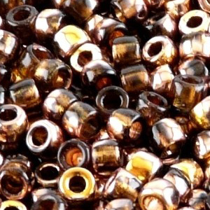 SBP8-396 - Matubo Czech size 8 seed beads - dark topaz gold capri