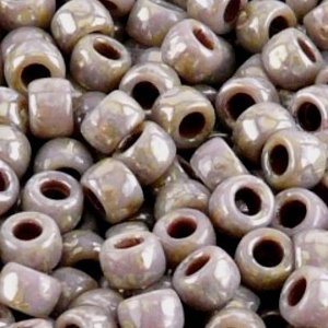 SBP6-425 - Matubo Czech size 6 seed beads - opaque mauve picasso