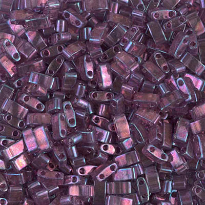 TLH316 - Miyuki Half Tila Beads - light amethyst gold lustre